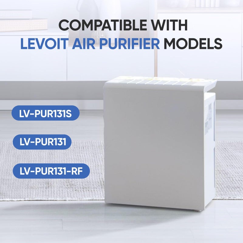 LBLVBNEWD 2 Pack LV-PUR131 Replacement Filters Set Compatible with Levoit LV-PUR131, LV-PUR131S, LV-PUR131-RF, 2 H13 Filter & 2 Activated Carbon - Image 2